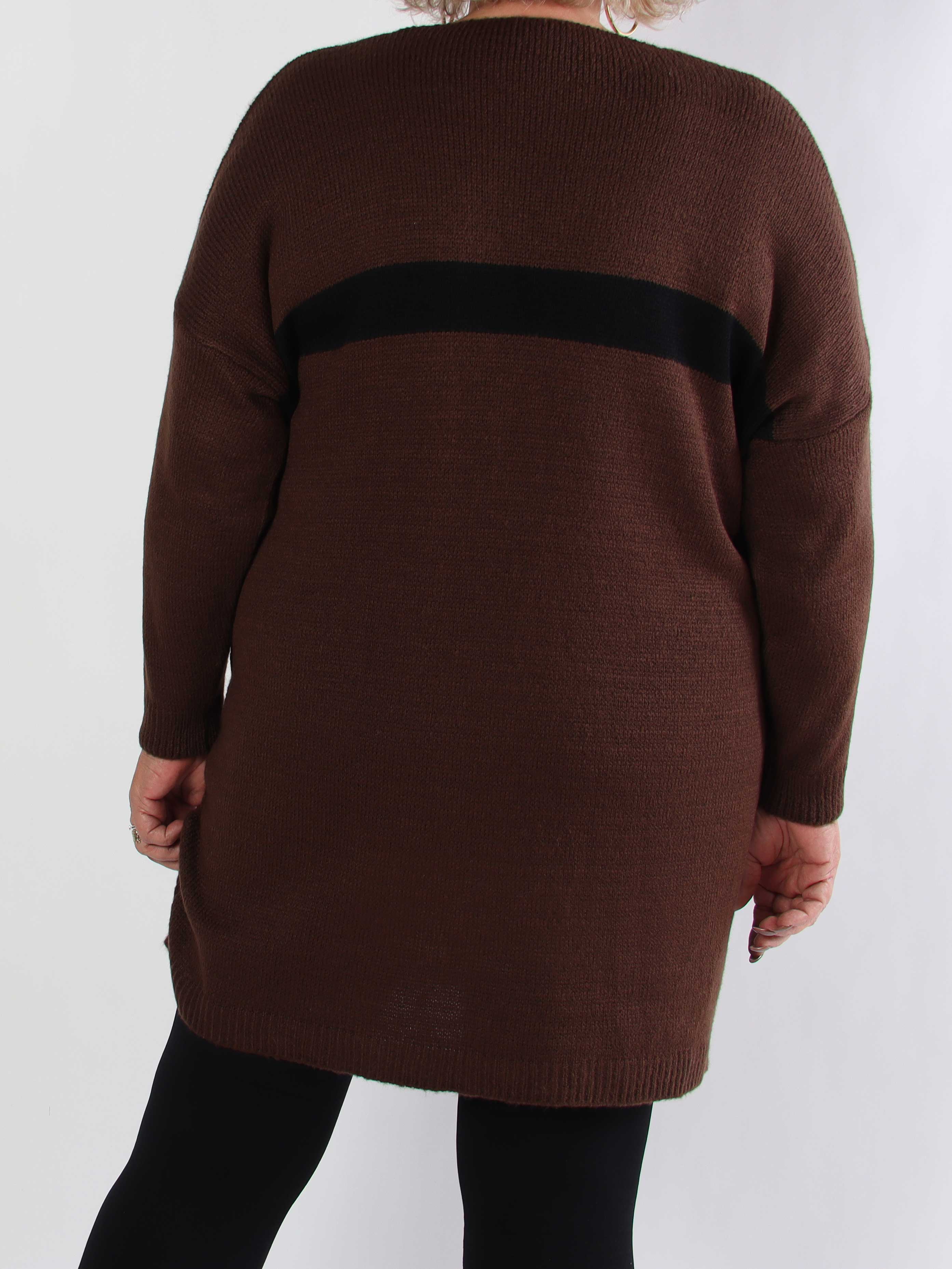 Berra - Stickad plus size klänning med band och rosett